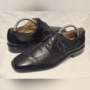 Brass Boot Mens Black Leather Oxfords Dress Shoes Sz 8.5